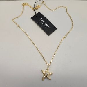 NWT Kate Spade Gold-Tone Sea Star Pave Necklace